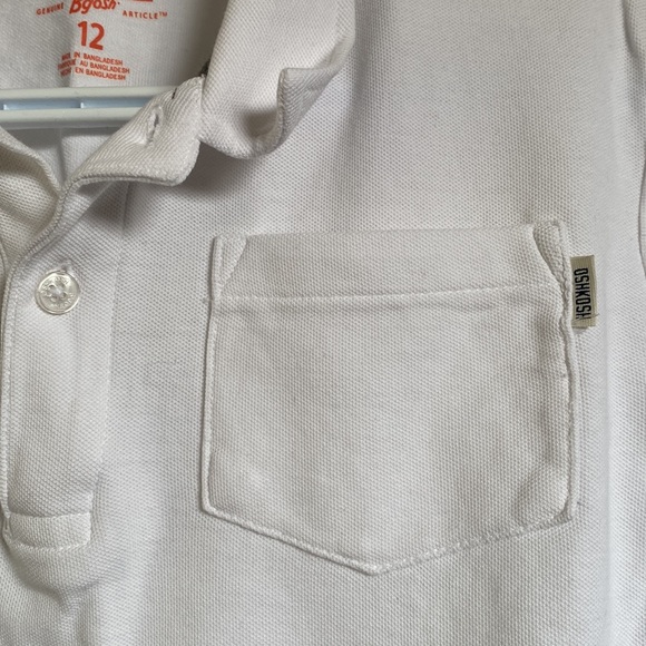 Boys Oshkosh White Polo T-Shirt - Picture 3 of 4